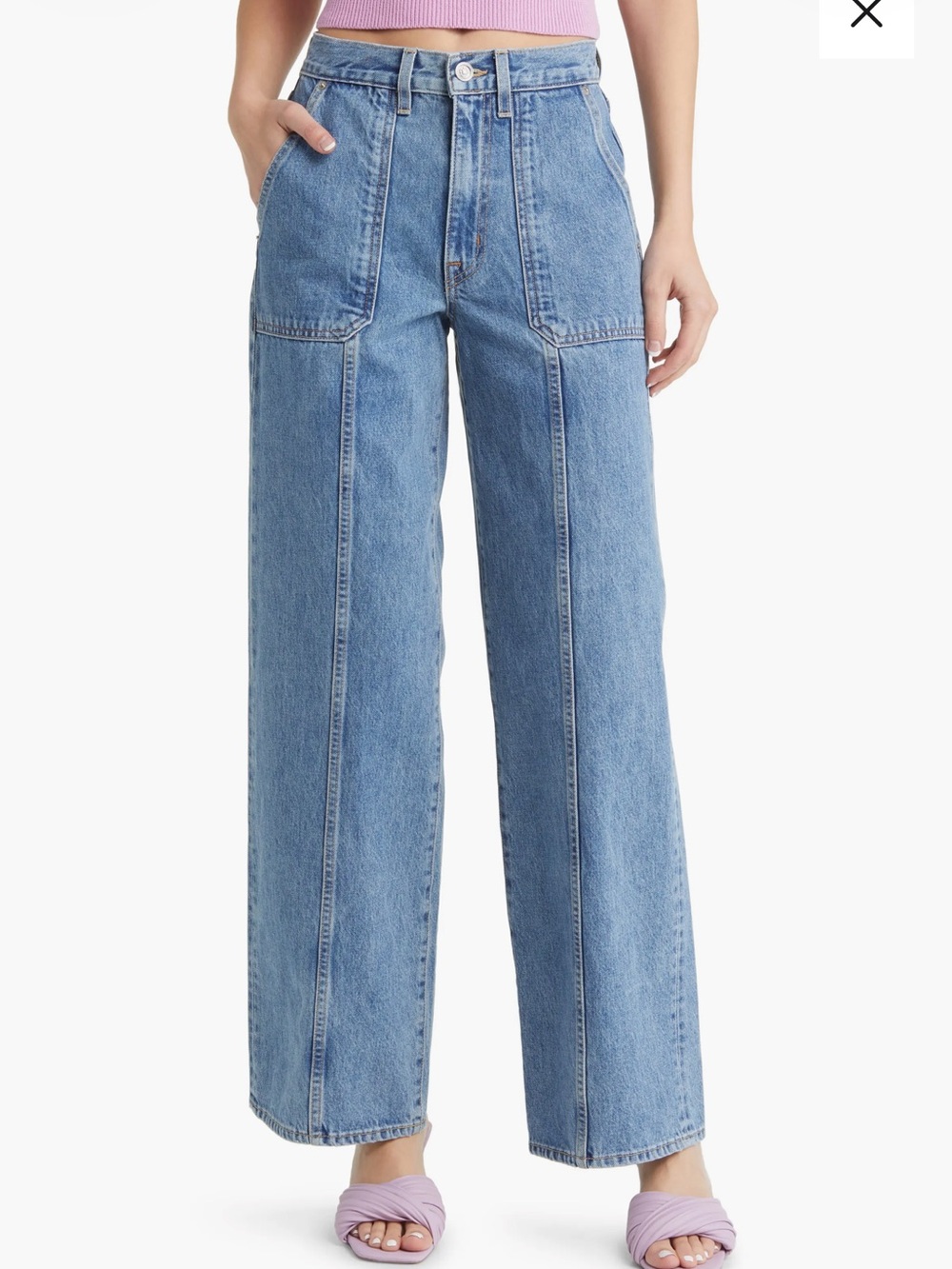 SLVRLAKE Light Blue Wide-Leg High-Rise Jeans